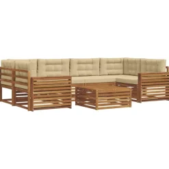 vidaXL Conjuntos De Muebles-Conjunto de sofás de exterior con cojín 7 pcs