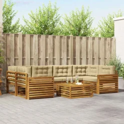 vidaXL Conjuntos De Muebles-Conjunto de sofás de exterior con cojín 7 pcs