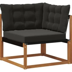 vidaXL Conjunto de sofás de exterior con cojín 10 pcs Natural y negro