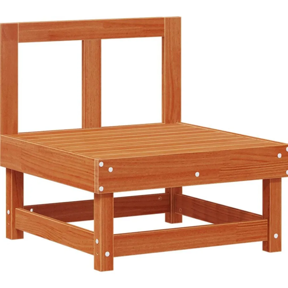 vidaXL Muebles De Jardín-Conjunto de Sofás de Jardín 7 pcs Marrón Cera Pino macizo