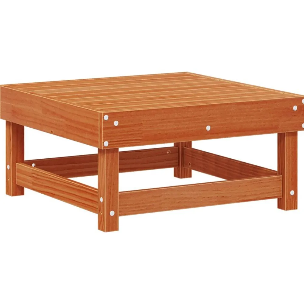 vidaXL Muebles De Jardín-Conjunto de Sofás de Jardín 7 pcs Marrón Cera Pino macizo