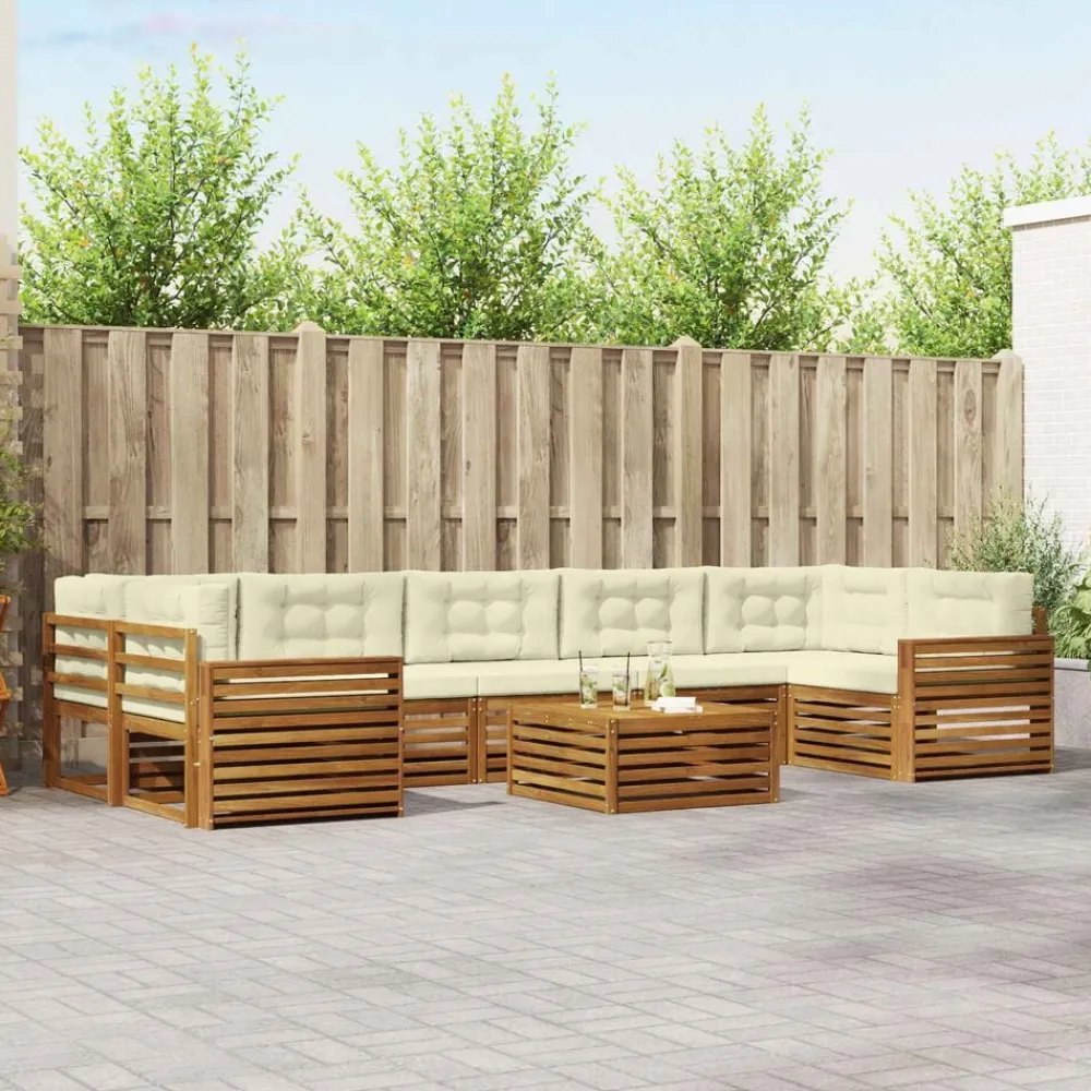 vidaXL Conjuntos De Muebles-Conjunto de sofás de exterior con cojín 8 pcs