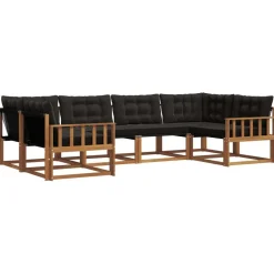 vidaXL Conjuntos De Muebles-Conjunto de sofás de exterior con cojín 6 pcs