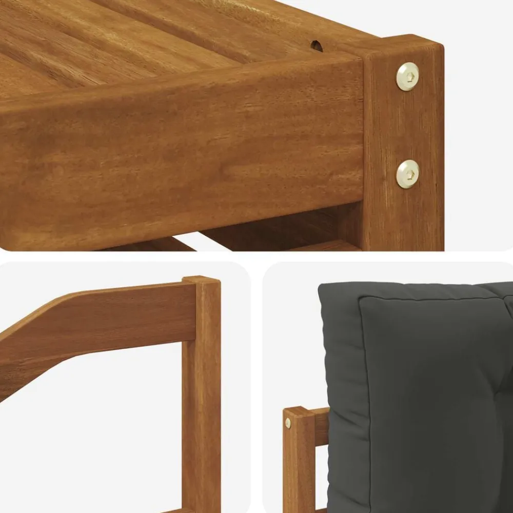 vidaXL Conjunto de sofás de exterior 6 pcs Natural y antracita Best