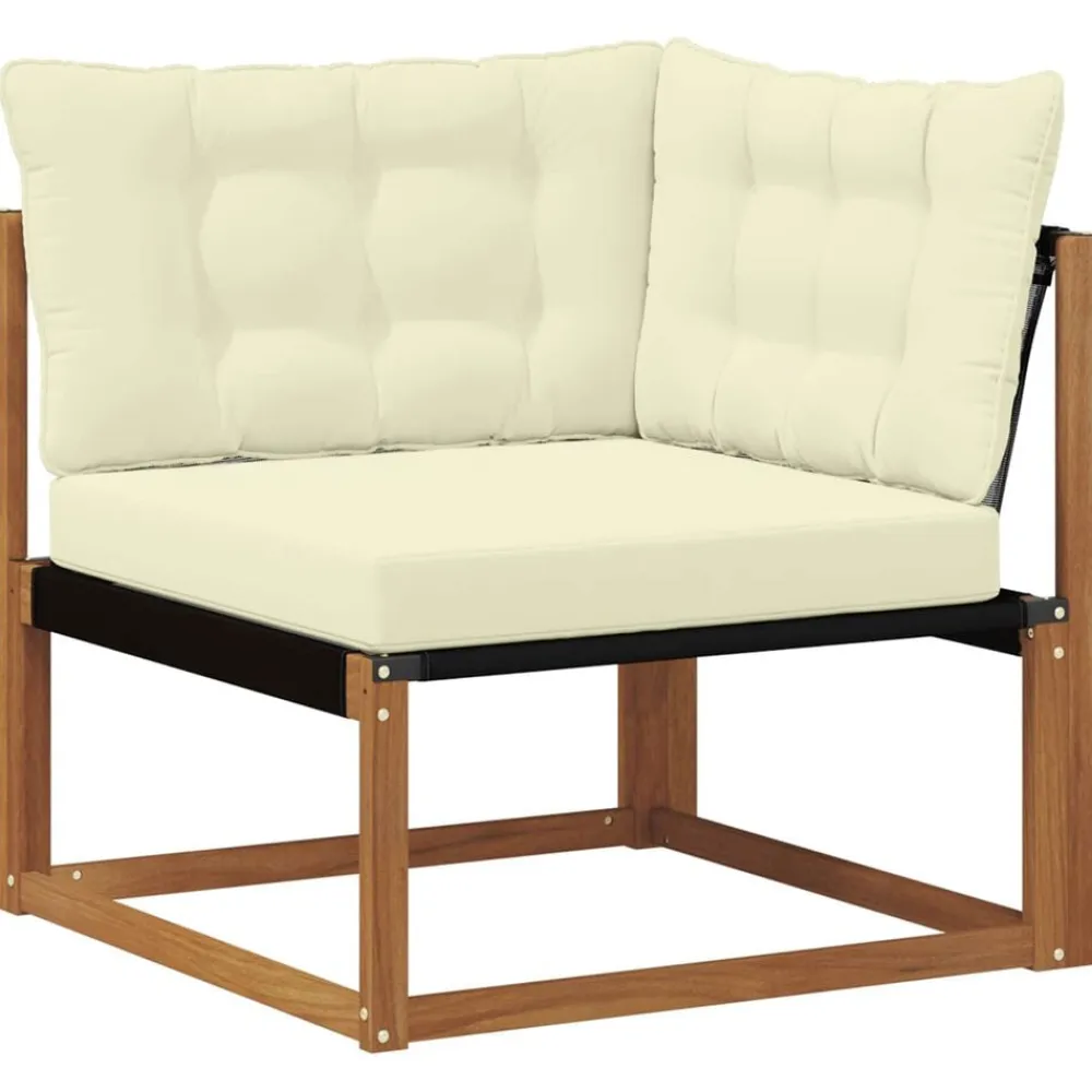 vidaXL Conjunto de sofás de exterior con cojín 6 pcs Natural y crema Discount