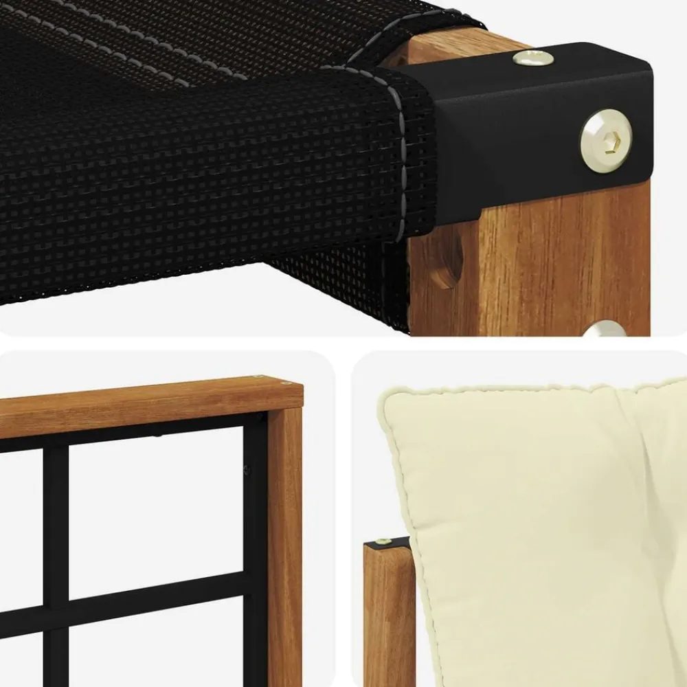 vidaXL Conjunto de sofás de exterior con cojín 6 pcs Natural y crema Discount