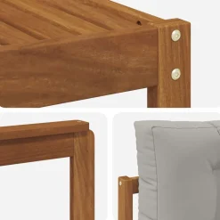 vidaXL Conjunto de sofás de exterior 6 pcs Gris Natural y Claro Gris claro y natural Outlet