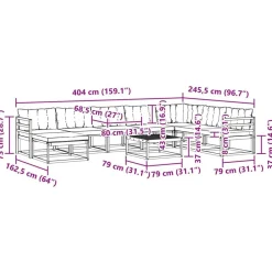vidaXL Conjunto de sofás de exterior con cojín 9 pcs Natural y beige Best