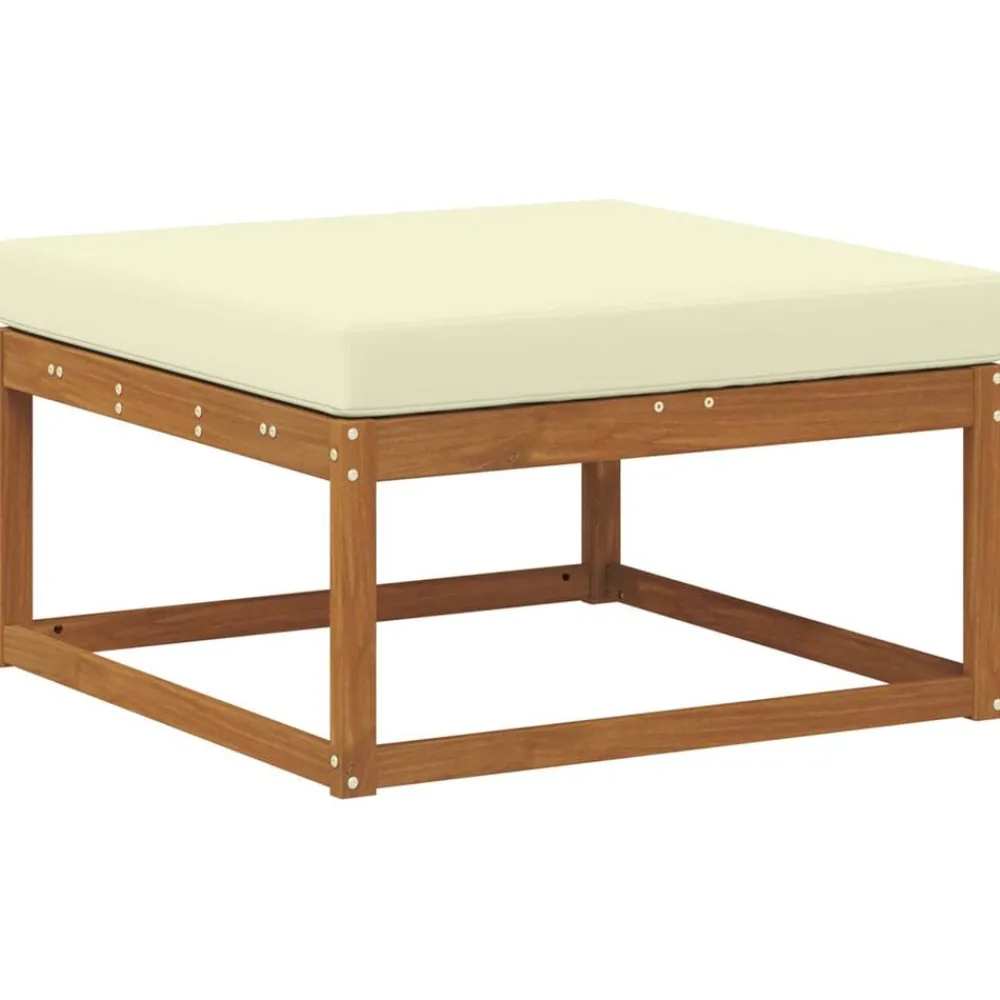 vidaXL Conjunto de sofás de exterior con cojín 9 pcs Natural y crema Discount