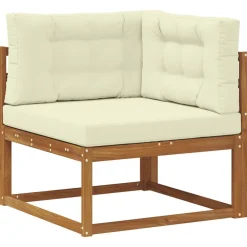vidaXL Conjunto de sofás de exterior con cojín 9 pcs Natural y crema Discount