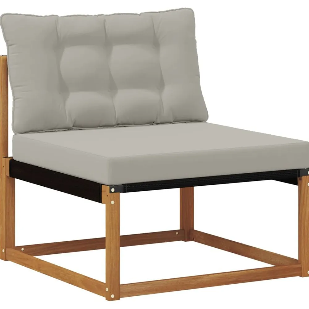 vidaXL Conjunto de sofás de exterior 3 pcs Gris Natural y Claro Gris claro y natural