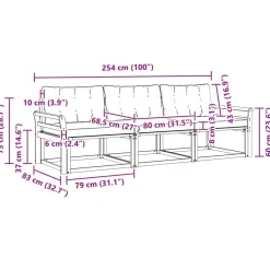 vidaXL Conjunto de sofás de exterior 3 pcs Gris Natural y Claro Gris claro y natural