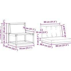 vidaXL Conjunto de sofás de exterior 3 pcs Gris Natural y Claro Gris claro y natural