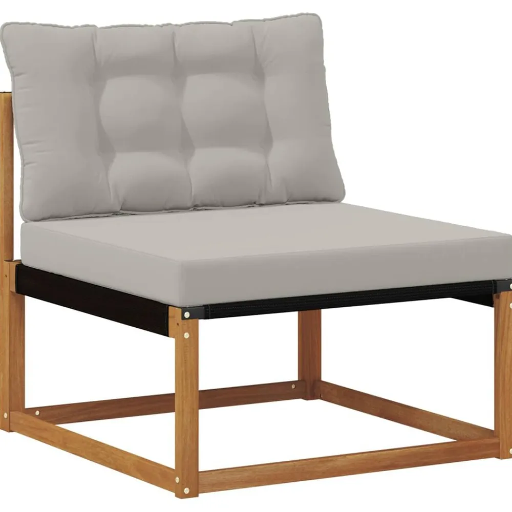 vidaXL Conjunto de sofás de exterior 6 pcs Gris Natural y Claro Gris claro y natural Sale