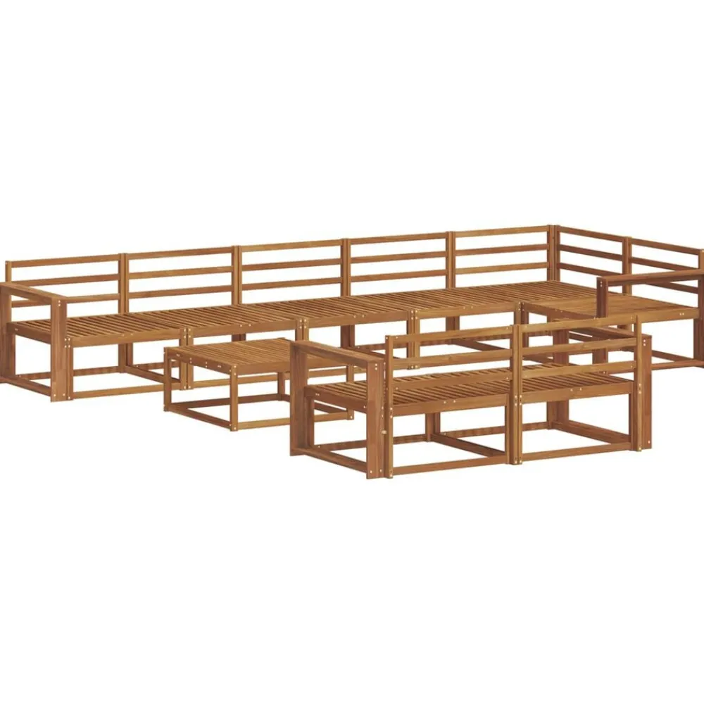 vidaXL Conjuntos De Muebles-Conjunto de sofás de exterior 9 pcs