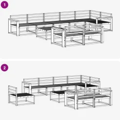 vidaXL Conjuntos De Muebles-Conjunto de sofás de exterior 9 pcs