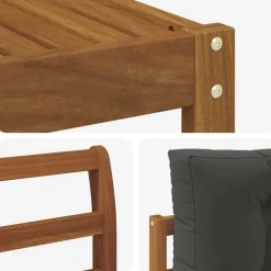 vidaXL Conjunto de sofás de exterior 6 pcs Natural y antracita Clearance