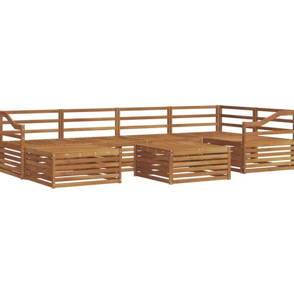 vidaXL Conjunto de sofás de exterior 7 pcs Natural Best
