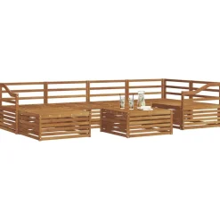 vidaXL Conjunto de sofás de exterior 7 pcs Natural Best