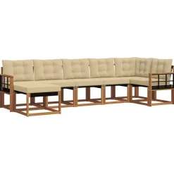 vidaXL Conjuntos De Muebles-Conjunto de sofás de exterior con cojín 7 pcs