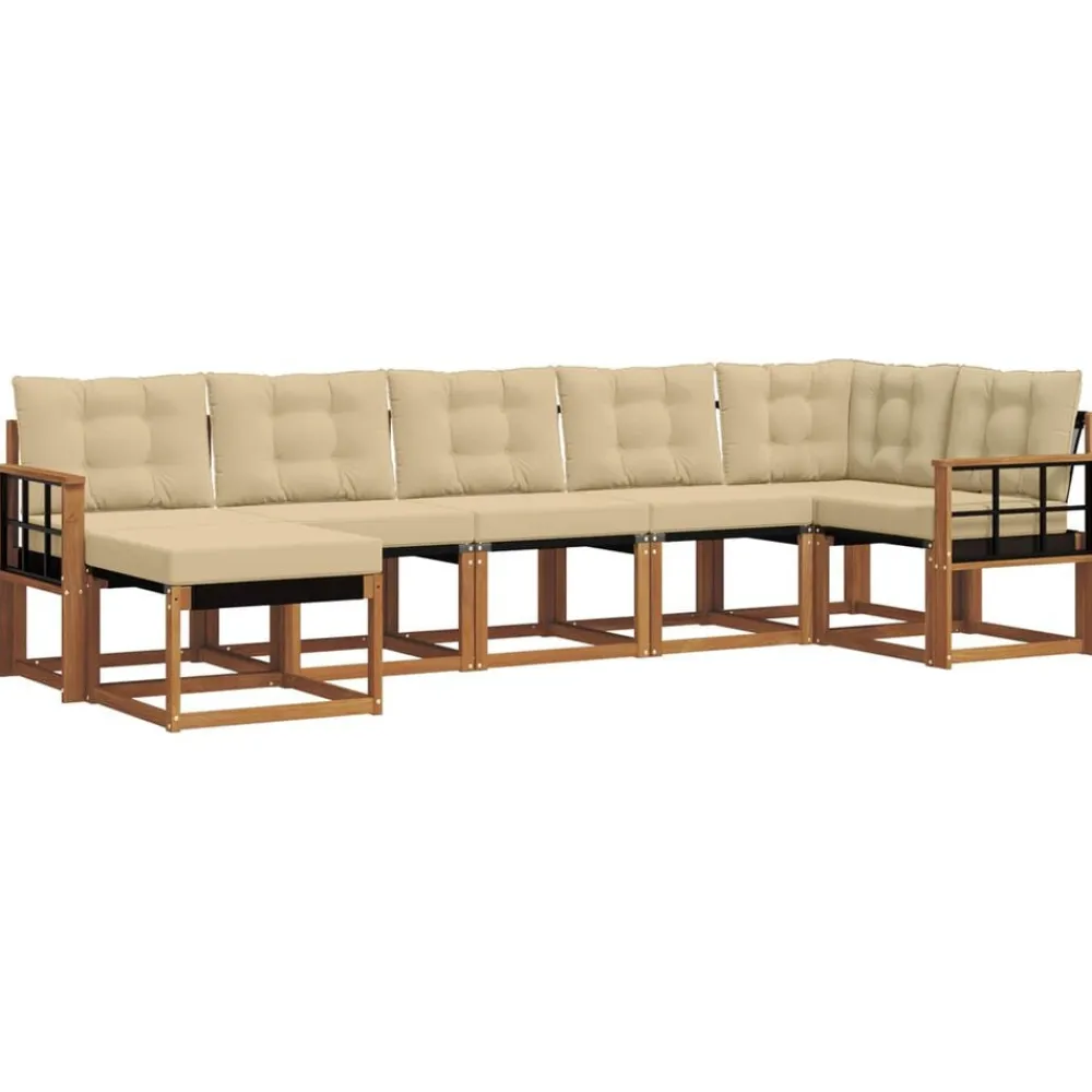 vidaXL Conjuntos De Muebles-Conjunto de sofás de exterior con cojín 7 pcs