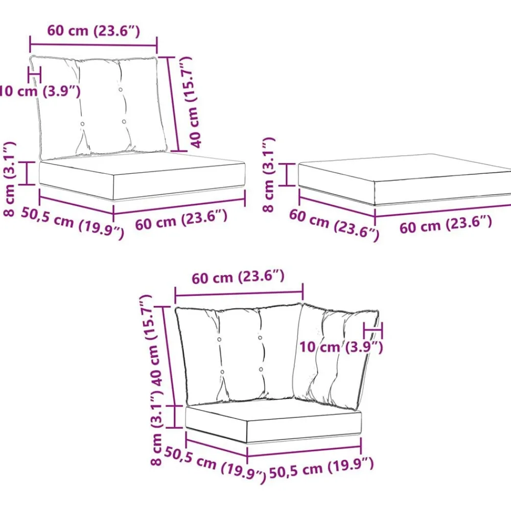 vidaXL Conjuntos De Muebles-Conjunto de sofás de exterior con cojín 7 pcs