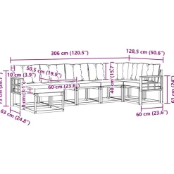 vidaXL Conjuntos De Muebles-Conjunto de sofás de exterior con cojín 7 pcs