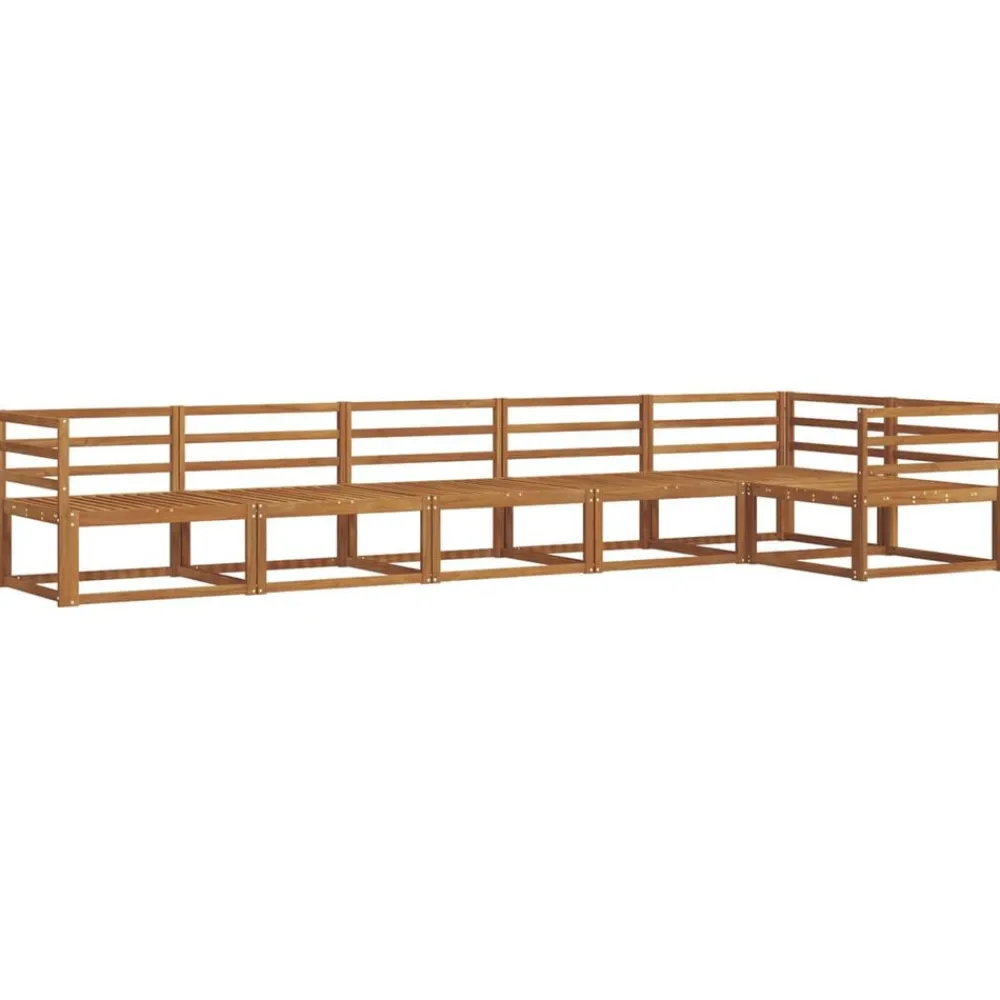 vidaXL Conjunto de sofás de exterior 6 pcs Natural Hot