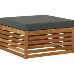 vidaXL Conjunto de sofás de exterior 9 pcs Natural y antracita Outlet
