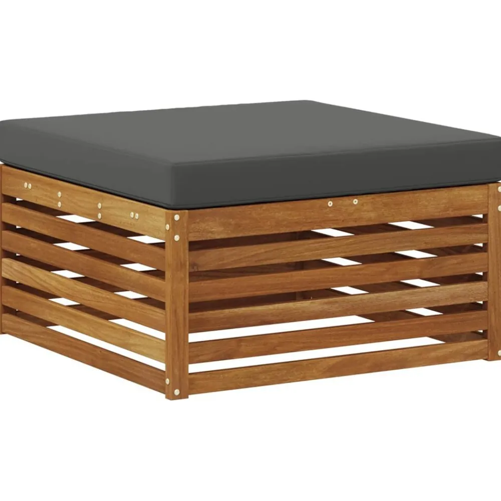 vidaXL Conjunto de sofás de exterior 9 pcs Natural y antracita Outlet