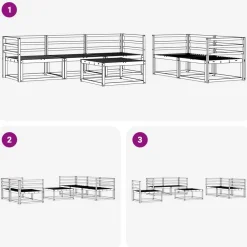 vidaXL Conjunto de sofás de exterior 6 pcs Gris Natural y Claro Gris claro y natural Discount
