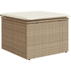 vidaXL Conjunto de sofás de jardín 9 pcs Beige ratán sintético beige y crema Hot