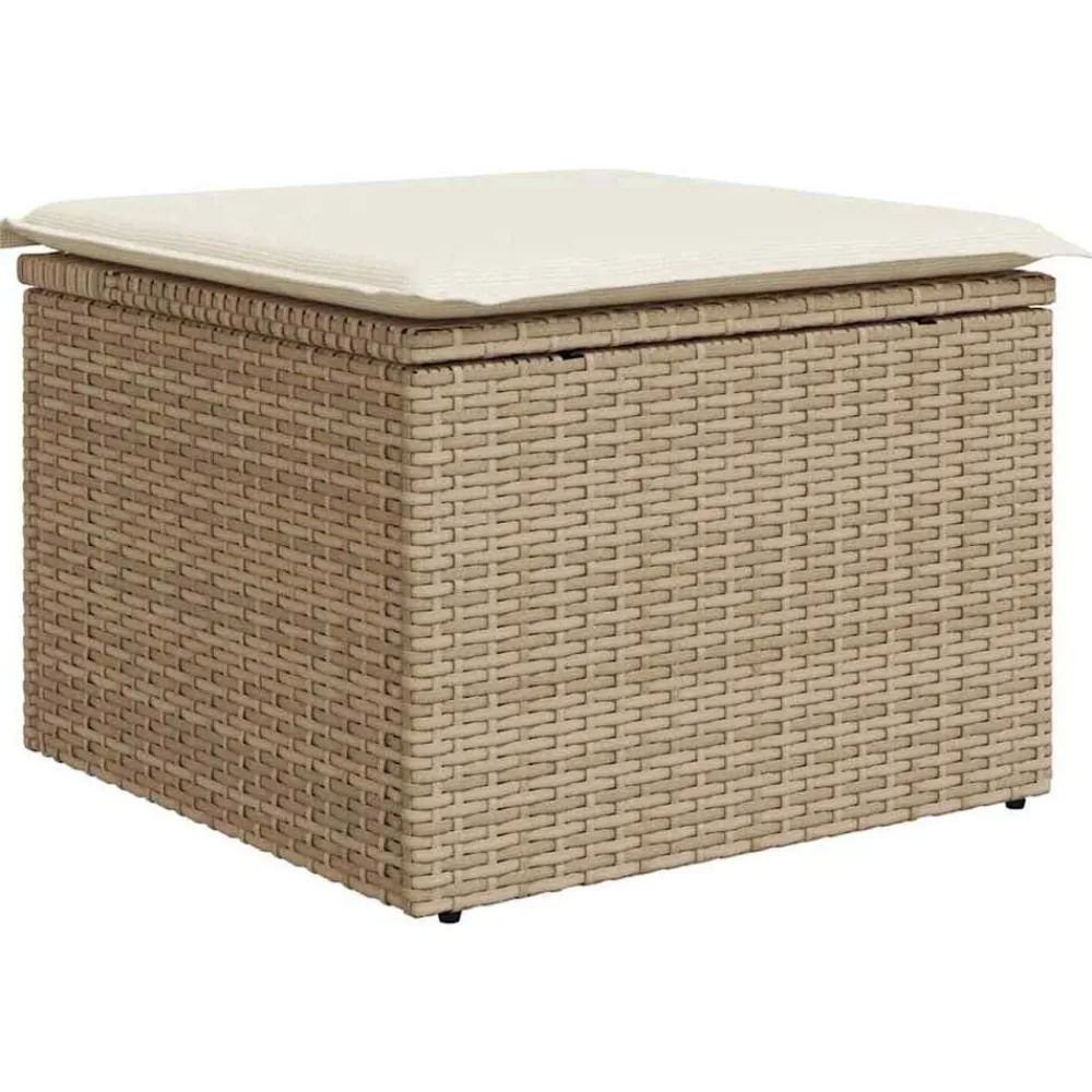 vidaXL Conjunto de sofás de jardín 9 pcs Beige ratán sintético beige y crema Hot
