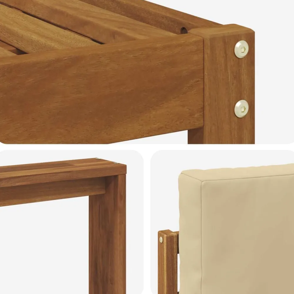 vidaXL Conjunto de sofás de exterior con cojín 7 pcs Natural y beige Online