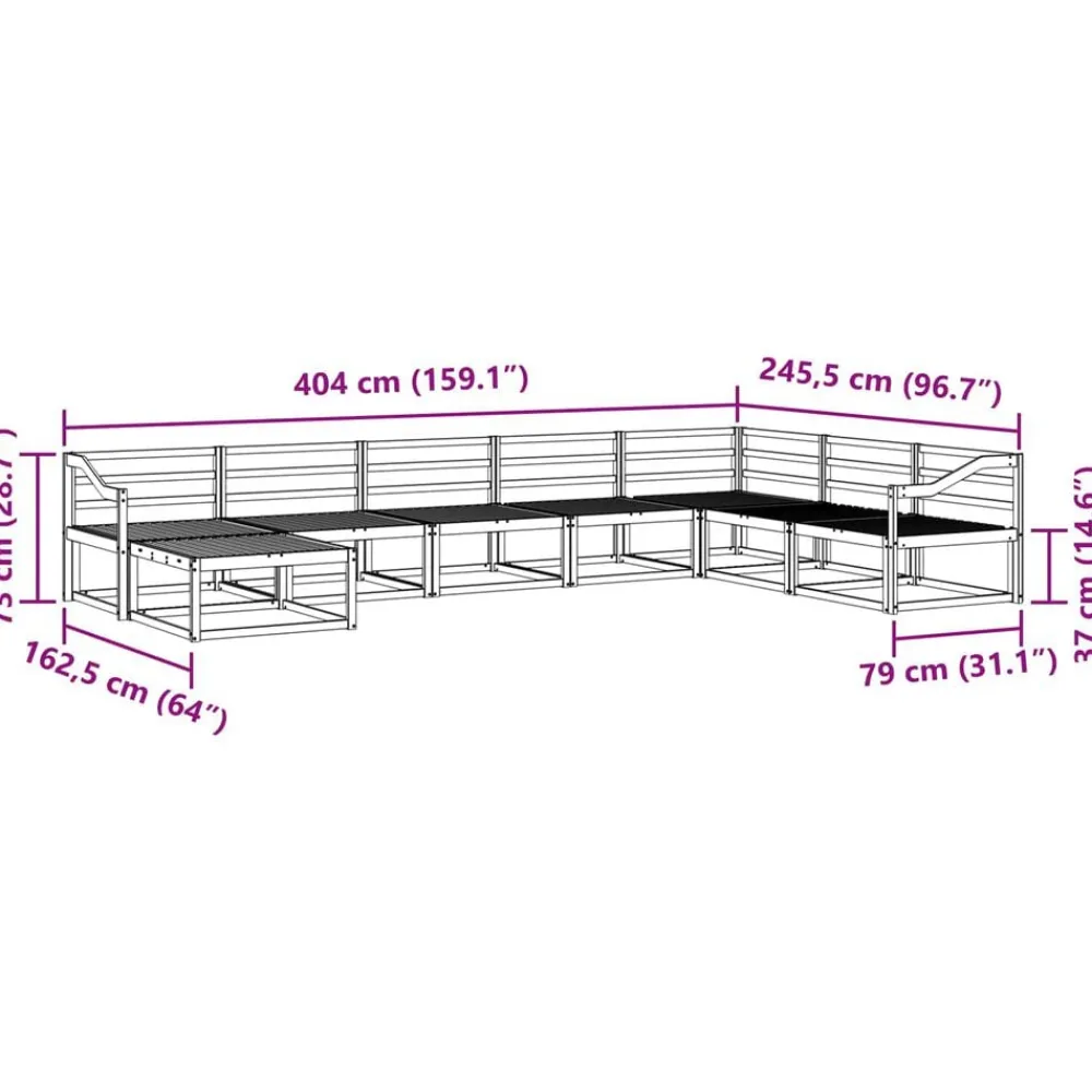 vidaXL Conjuntos De Muebles-Conjunto de sofás de exterior 8 pcs