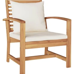 vidaXL Muebles De Jardín-Conjunto de sofás de jardín 5 pcs Natural Madera de teca maciza