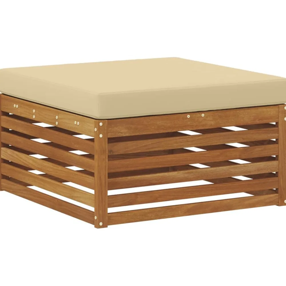 vidaXL Conjunto de sofás de exterior con cojín 6 pcs Natural y beige Clearance