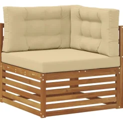 vidaXL Conjunto de sofás de exterior con cojín 6 pcs Natural y beige Clearance