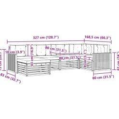 vidaXL Conjunto de sofás de exterior con cojín 6 pcs Natural y beige Clearance