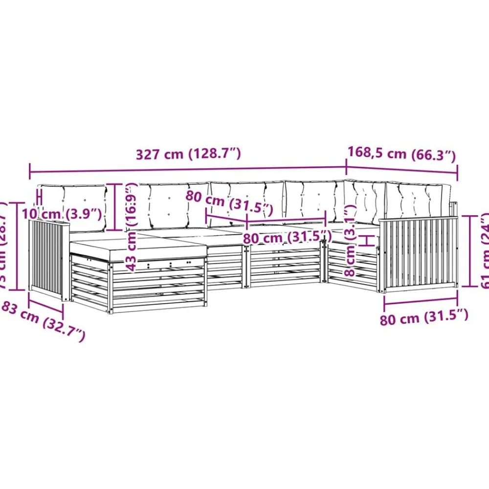 vidaXL Conjunto de sofás de exterior con cojín 6 pcs Natural y beige Clearance