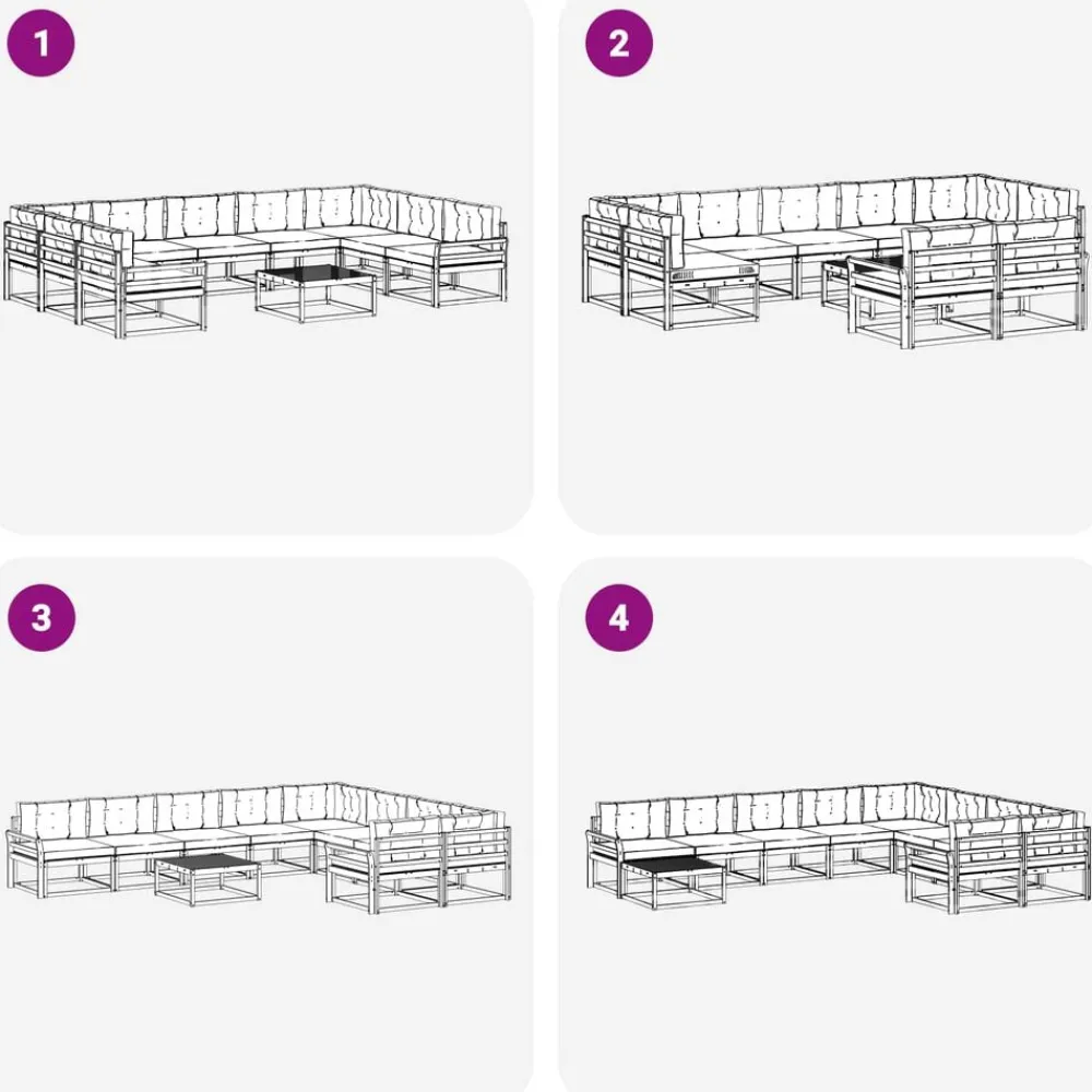 vidaXL Conjuntos De Muebles-Conjunto de sofás de exterior 10 pcs