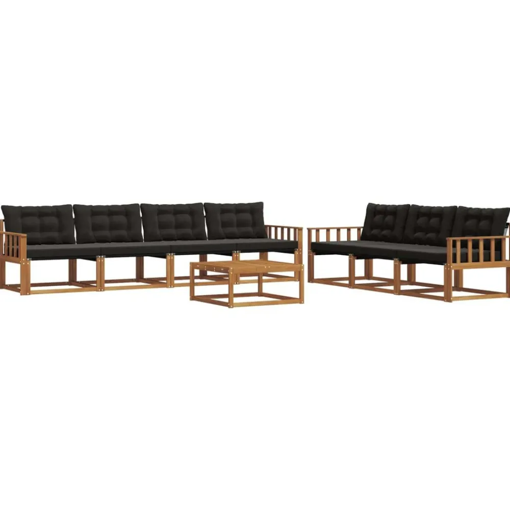 vidaXL Conjuntos De Muebles-Conjunto de sofás de exterior con cojín 8 pcs