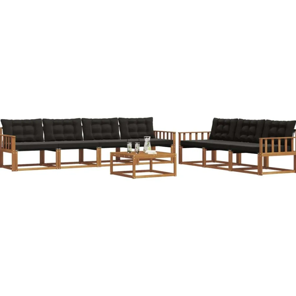 vidaXL Conjuntos De Muebles-Conjunto de sofás de exterior con cojín 8 pcs