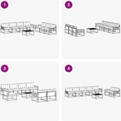 vidaXL Conjuntos De Muebles-Conjunto de sofás de exterior con cojín 8 pcs