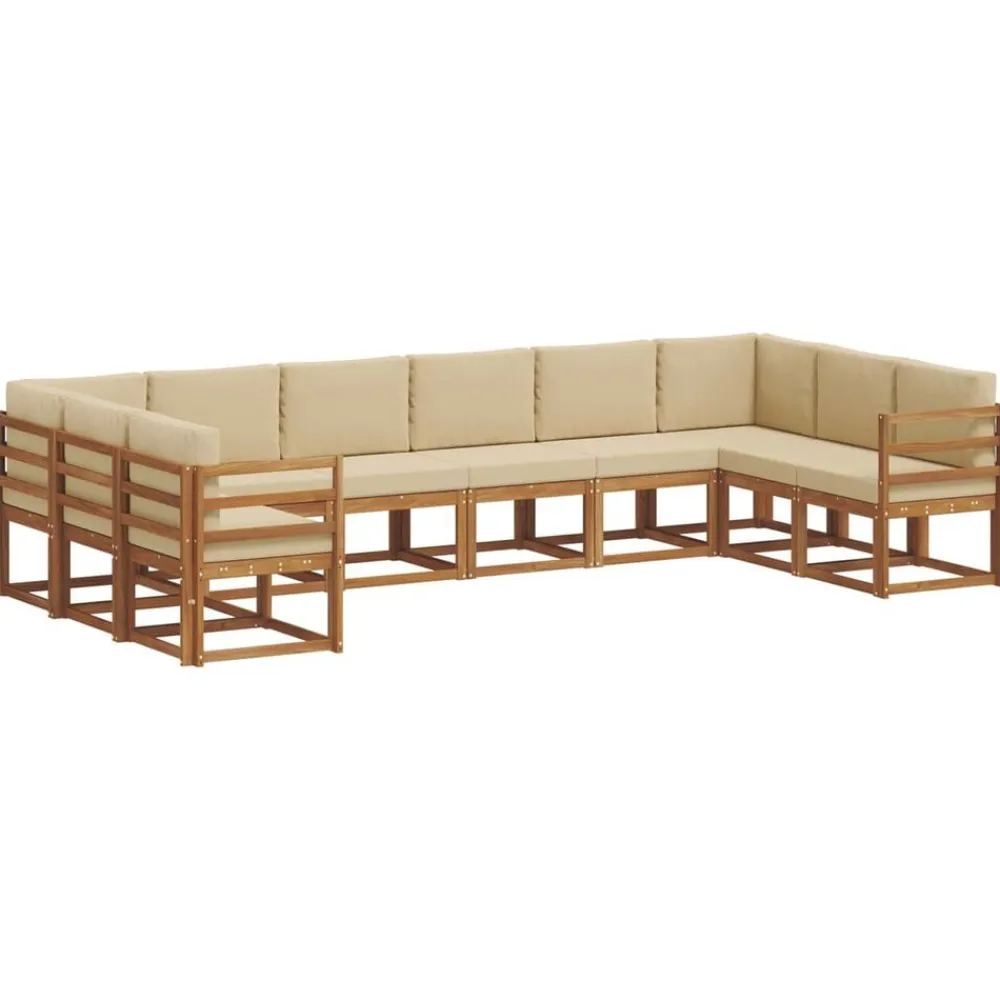 vidaXL Conjuntos De Muebles-Conjunto de sofás de exterior con cojín 10 pcs