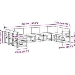 vidaXL Conjuntos De Muebles-Conjunto de sofás de exterior con cojín 10 pcs