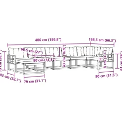 vidaXL Conjuntos De Muebles-Conjunto de sofás de exterior 7 pcs Gris Natural y Claro