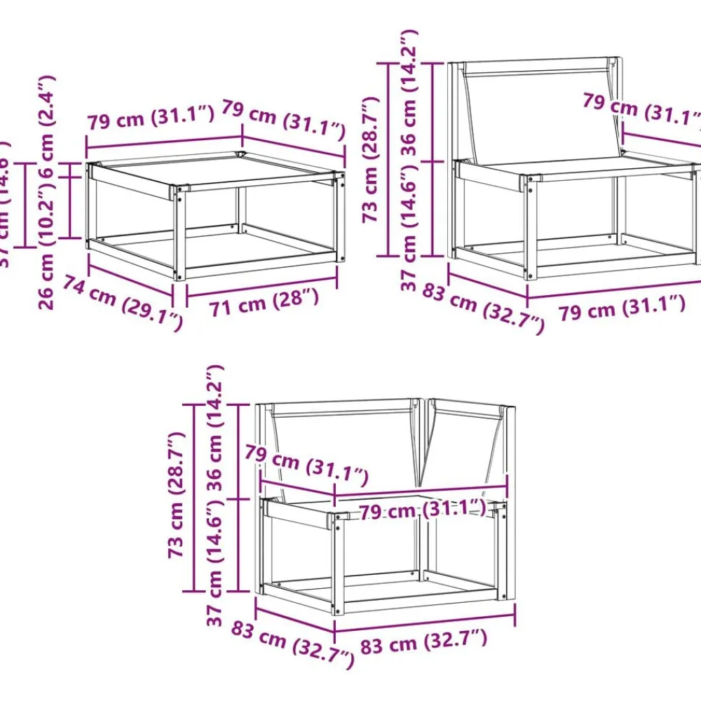 vidaXL Conjuntos De Muebles-Conjunto de sofás de exterior 7 pcs Gris Natural y Claro