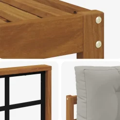 vidaXL Conjuntos De Muebles-Conjunto de sofás de exterior 10 pcs Gris Natural y Claro