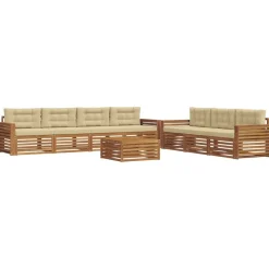 vidaXL Conjuntos De Muebles-Conjunto de sofás de exterior con cojín 8 pcs